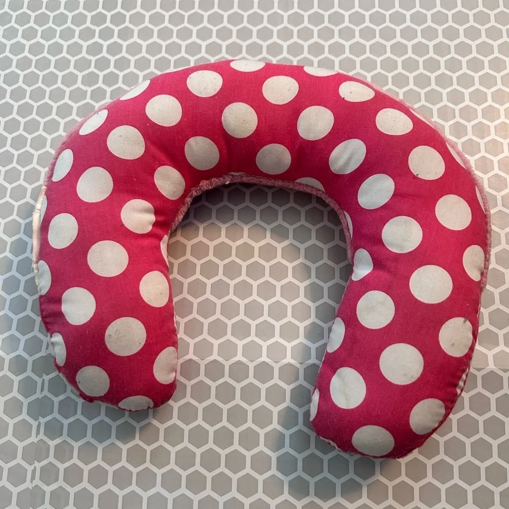 Disney Minnie Mouse Pink Polka Dot Travel Neck Pillow with Bow Accent